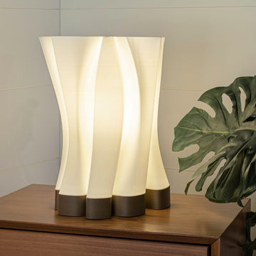 Flame Modern Bohemian Plant-Based PLA 3D Printed Dimmable LED Table Lamp - JONATHAN Y